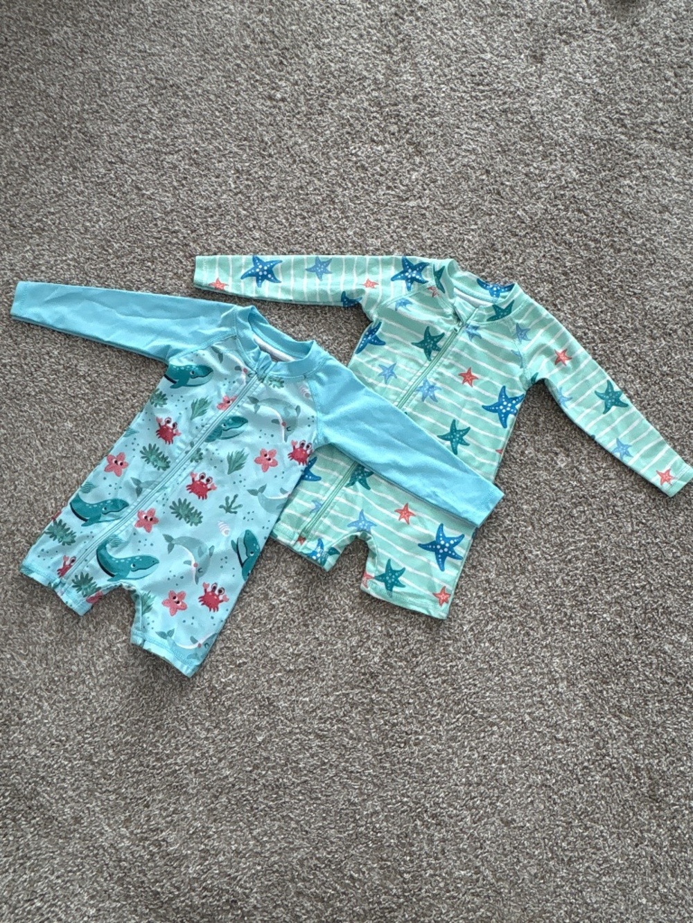 2 Pack Baby Toddler Boys Swimsuits UPF 50+ Sun Protection Rash guard suits